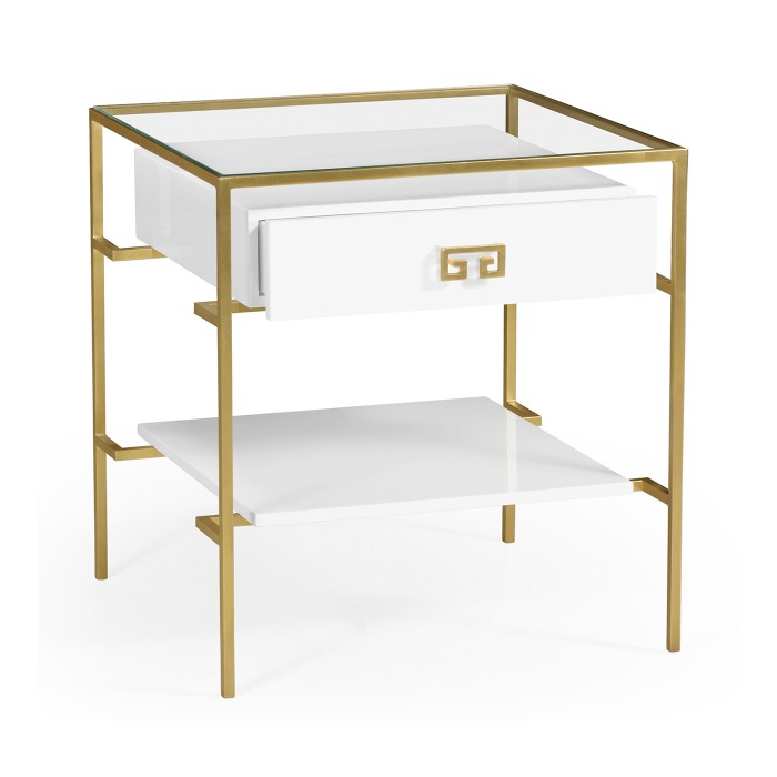 Gilded Iron Side Table in Biancaneve