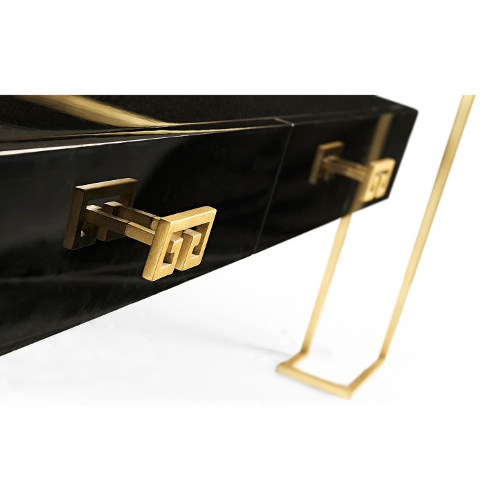 Gilded Iron Coffee Table in Smoky Black