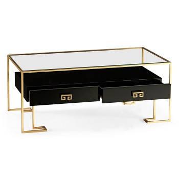 Gilded Iron Coffee Table in Smoky Black