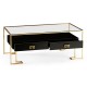 Gilded Iron Coffee Table in Smoky Black