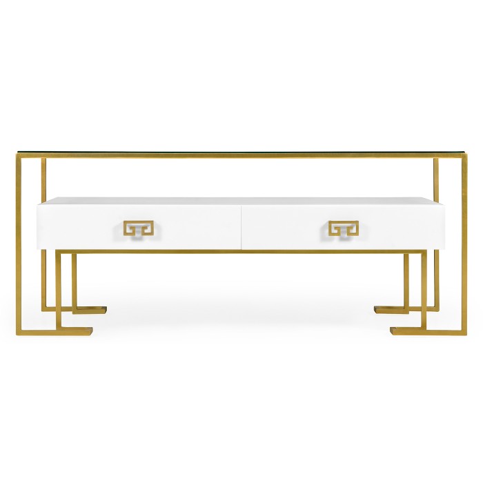Gilded Iron Coffee Table in Biancaneve