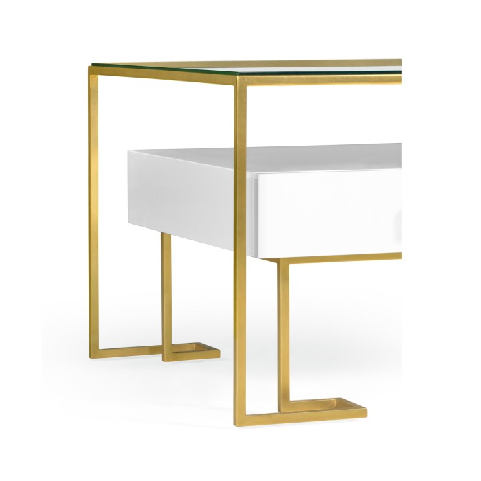 Gilded Iron Coffee Table in Biancaneve