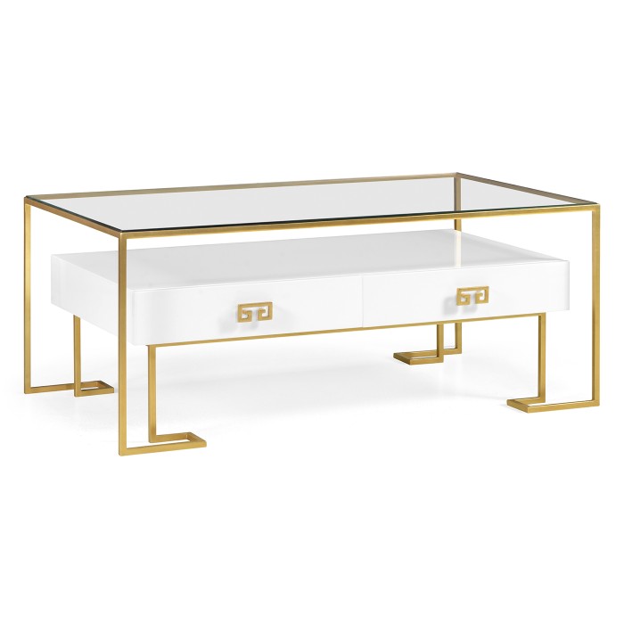 Gilded Iron Coffee Table in Biancaneve
