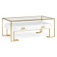 Gilded Iron Coffee Table in Biancaneve