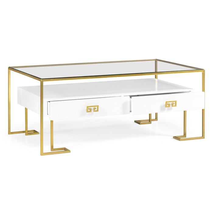 Gilded Iron Coffee Table in Biancaneve