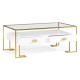 Gilded Iron Coffee Table in Biancaneve