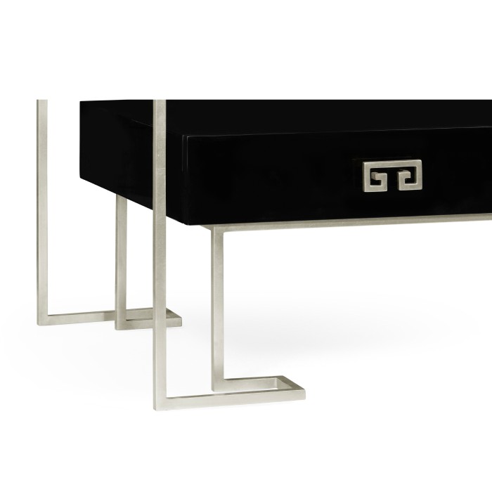 Silver Iron Coffee Table in Smoky Black