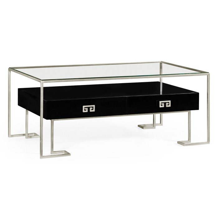 Silver Iron Coffee Table in Smoky Black