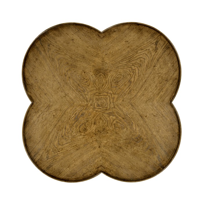 Quatrefoil Light Brown Chestnut Lamp Table