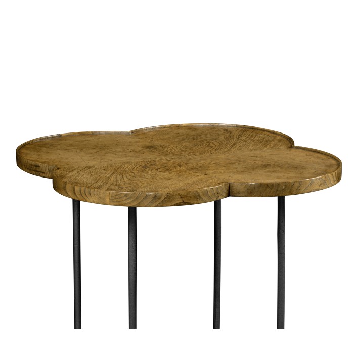 Quatrefoil Light Brown Chestnut Lamp Table