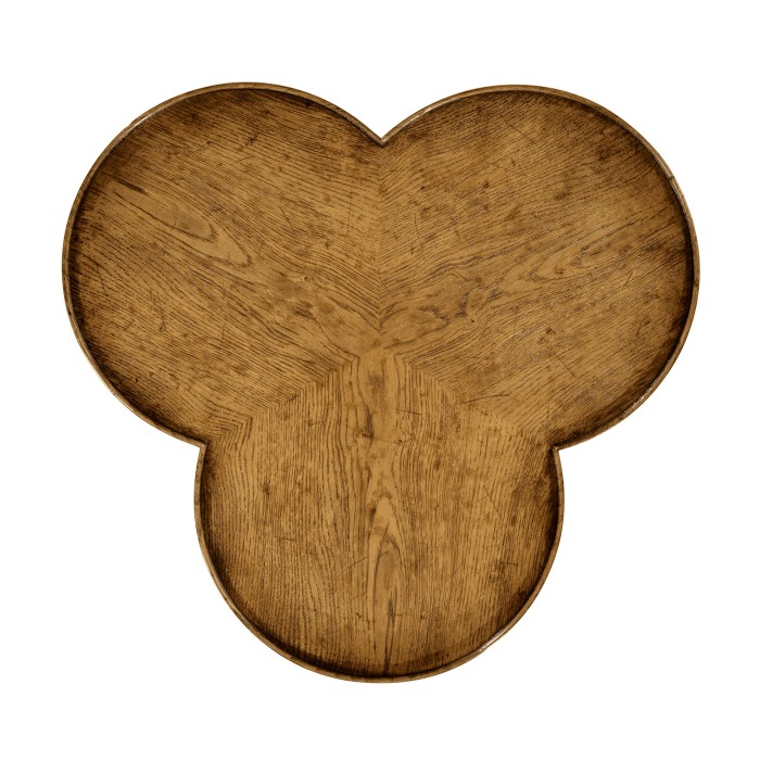 Trefoil Light Brown Chestnut Side Table