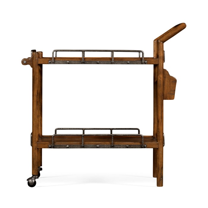 Country Walnut Bar Cart