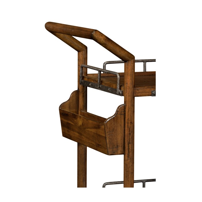 Country Walnut Bar Cart