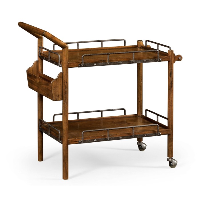 Country Walnut Bar Cart