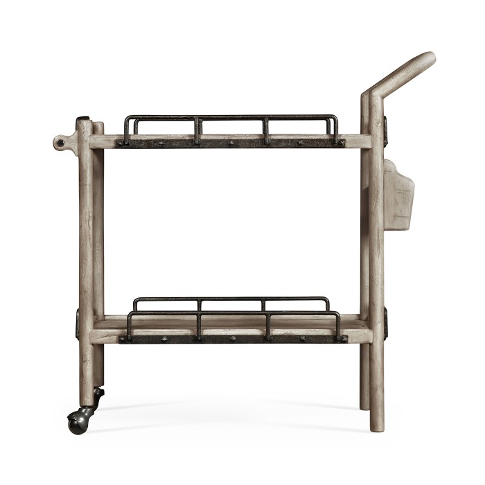 Rustic Grey Bar Cart