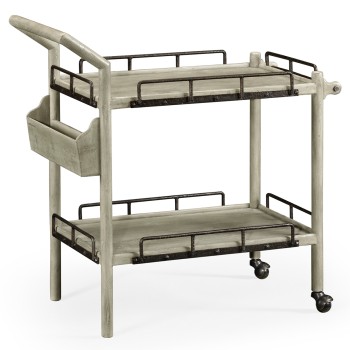 Rustic Grey Bar Cart