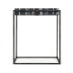 Square Iron End Table with a Black Marble Top