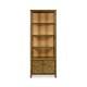 Narrow Light Brown Chestnut & Rattan Four-Tier Étagère