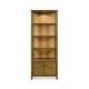 Narrow Light Brown Chestnut & Rattan Four-Tier Étagère