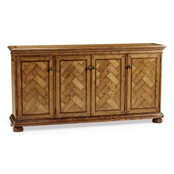 Rectangular Medium Driftwood  Four-Door Cabinet