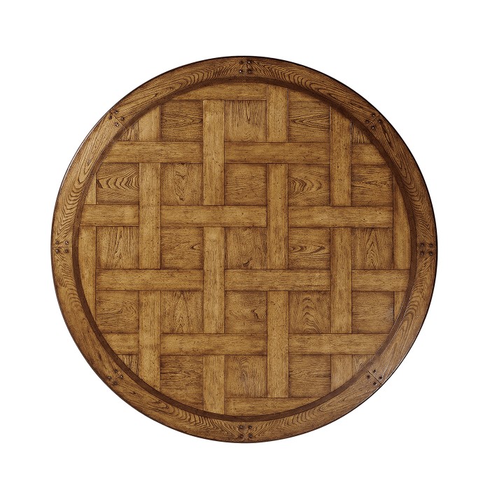 Round Light Brown Chestnut Dining Table 72