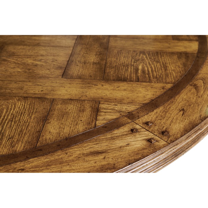 Round Light Brown Chestnut Dining Table 72