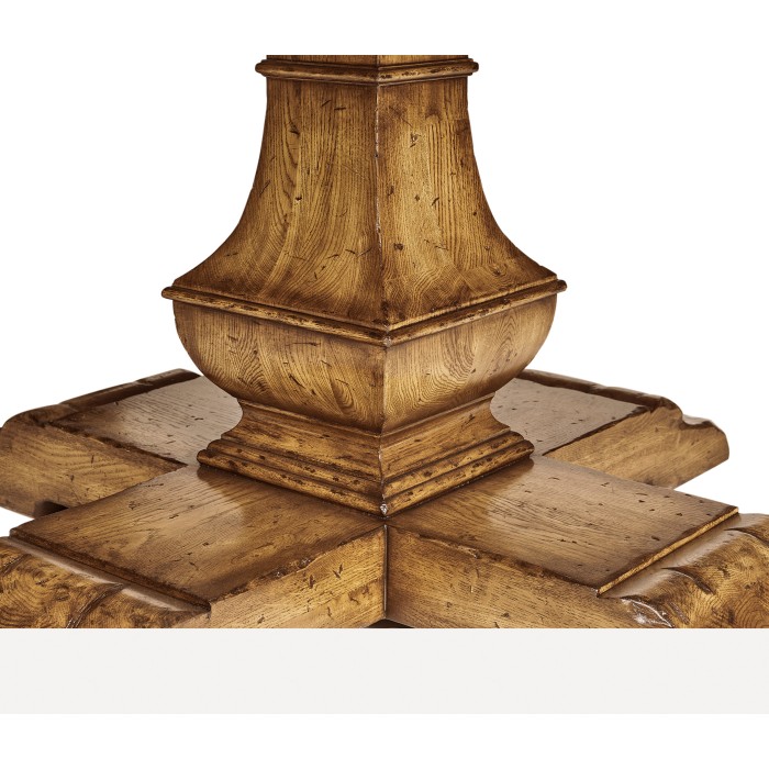 Round Light Brown Chestnut Dining Table 72