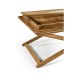 Rectangular Light Brown Chestnut Coffee Table with Large Tray Top