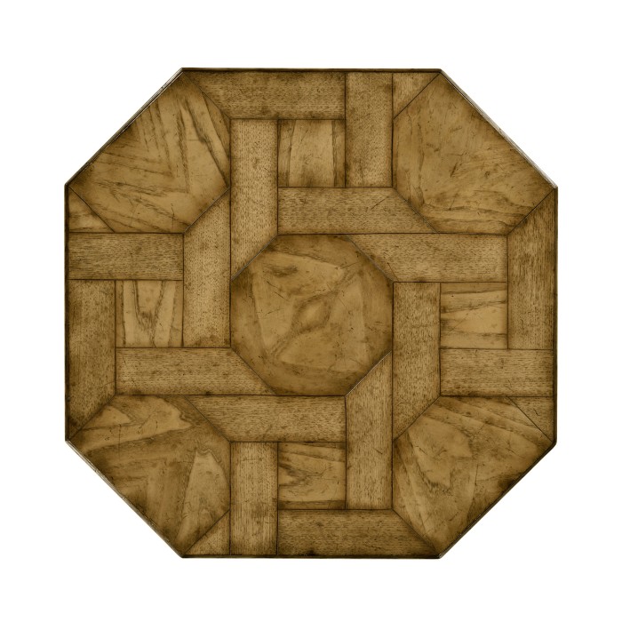 Octagonal Light Brown Chestnut Lamp Table