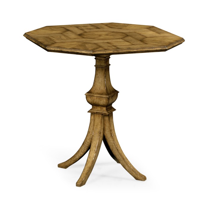 Octagonal Light Brown Chestnut Lamp Table