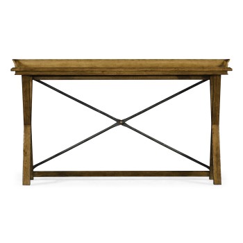 Narrow Rectangular Light Brown Chestnut Console Table