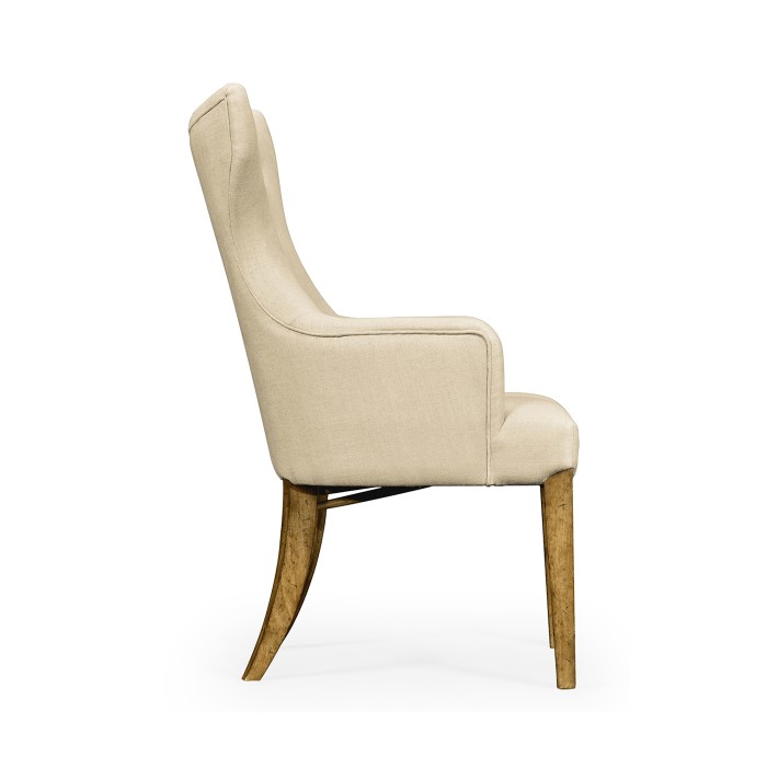 High Back Light Brown Chestnut Winged Arm Chair