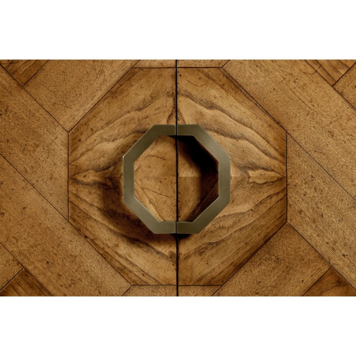Geometric Light Brown Chestnut Drinks Cabinet