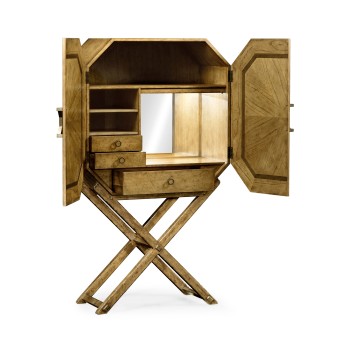 Geometric Light Brown Chestnut Drinks Cabinet