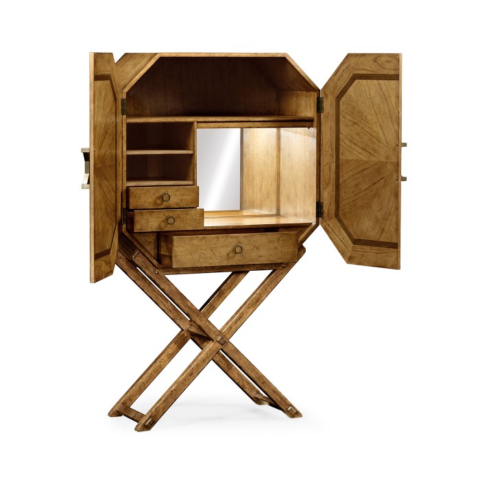 Geometric Light Brown Chestnut Drinks Cabinet