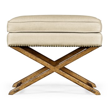 Rectangular Light Brown Chestnut Stool