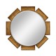 Round Porthole Light Brown Chestnut Mirror