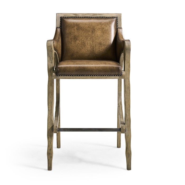 Echo Canyon Leather & Hide Bar Stool