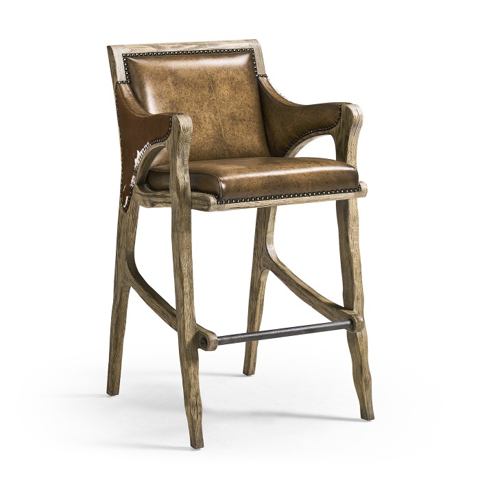 Echo Canyon Leather & Hide Bar Stool
