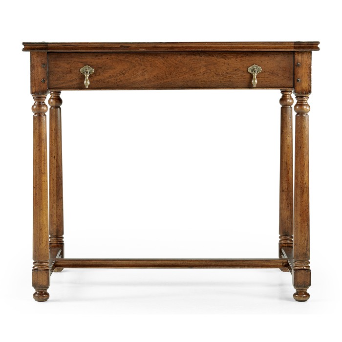 Rectangular parquet side table with drawer