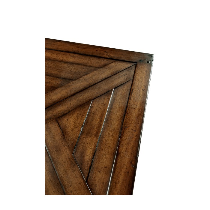 Rectangular parquet side table with drawer