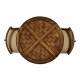 Round parquet topped side table