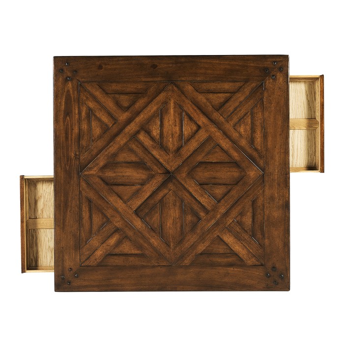 Square Parquet Topped Coffee Table