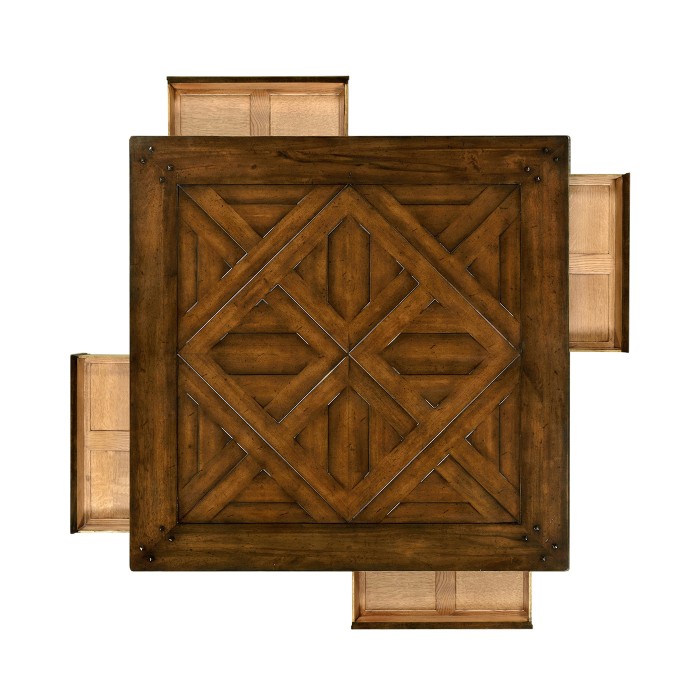 Square Parquet Topped Coffee Table
