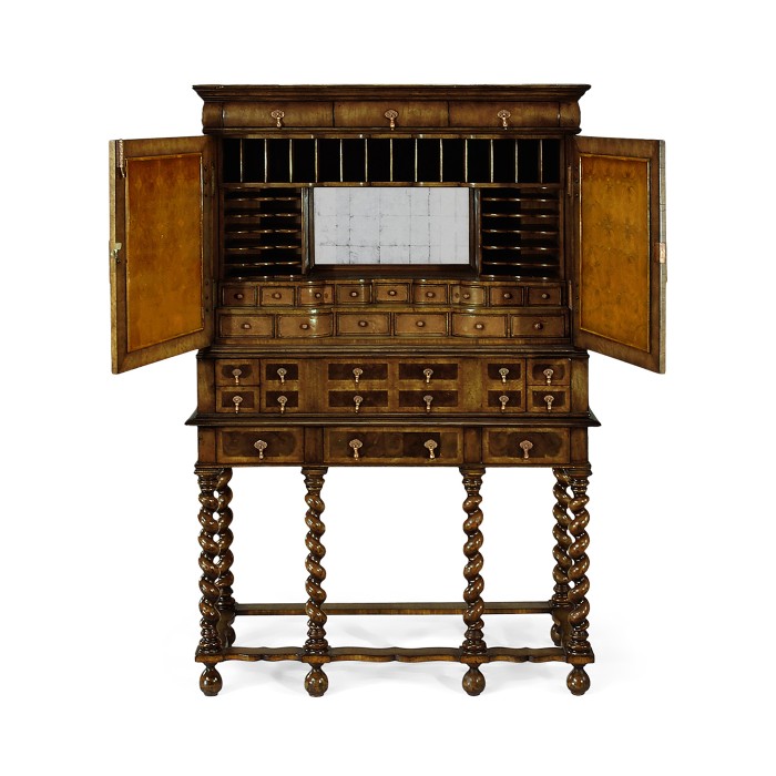 William & Mary Walnut & Oyster Secrétaire Cabinet 