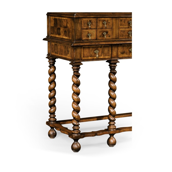 William & Mary Walnut & Oyster Secrétaire Cabinet 