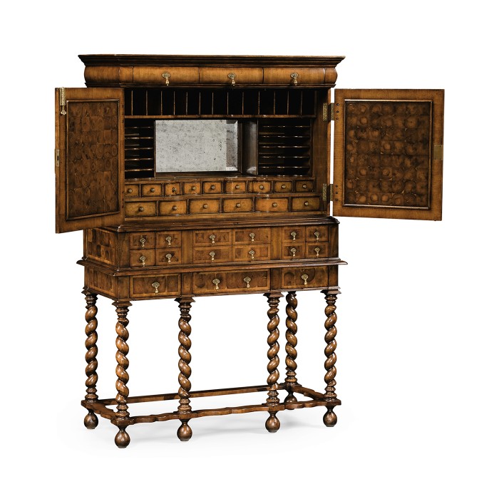 William & Mary Walnut & Oyster Secrétaire Cabinet 
