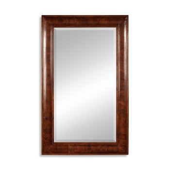Walnut & oyster veneer rectangular mirror