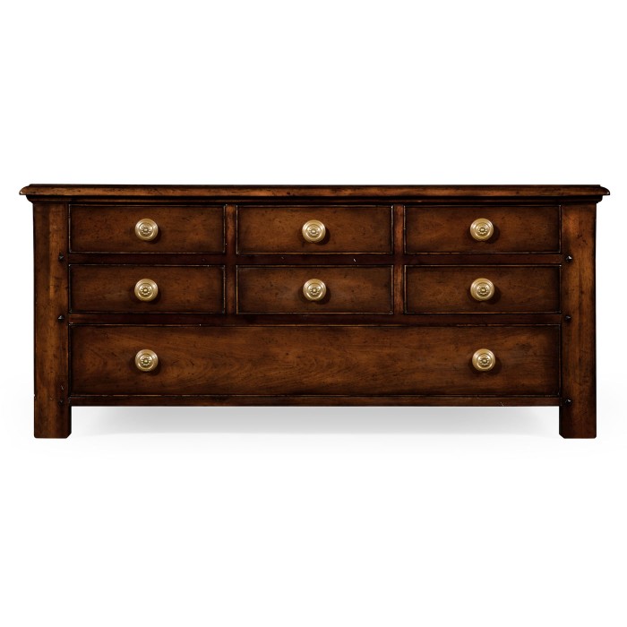 Square parquet coffee table with 14 drawers