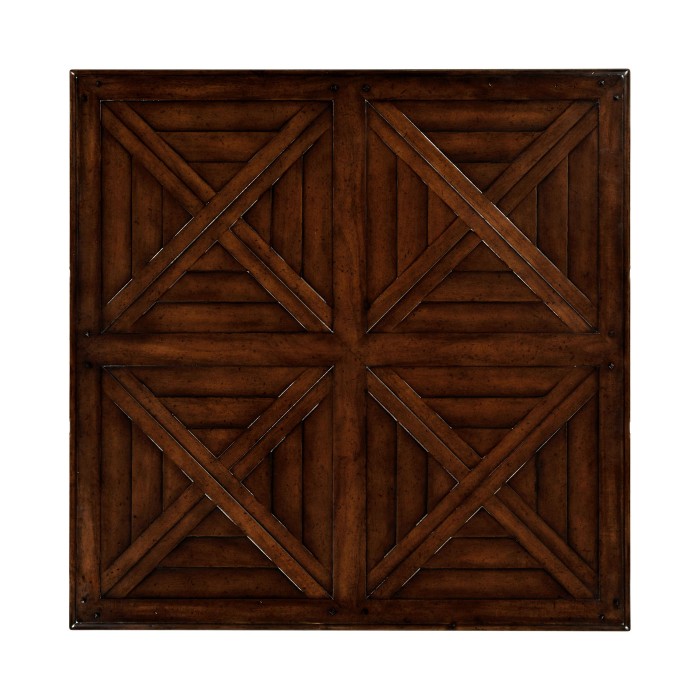 Square parquet coffee table with 14 drawers